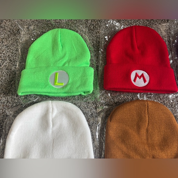 Nintendo super Mario bros GOOMBA Mario Luigi boo Kirby waluigi Beanie Set - Picture 4 of 5